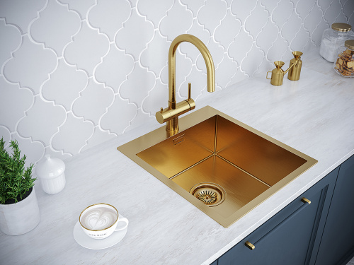 Смеситель для кухни Paulmark HELLER He213218-BG на мойку золото - фото 4